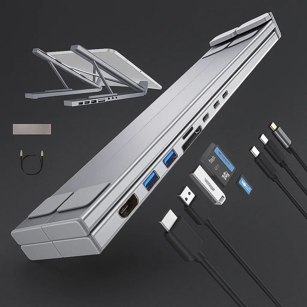 8-in-1 USB-C Laptop Docking Station en Standaard