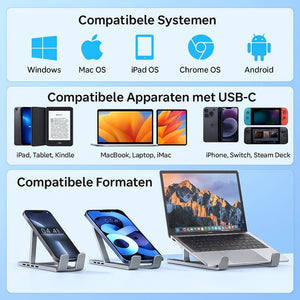 8-in-1 USB-C Laptop Docking Station en Standaard