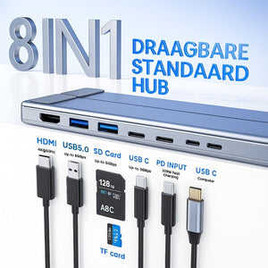 8-in-1 USB-C Laptop Docking Station en Standaard