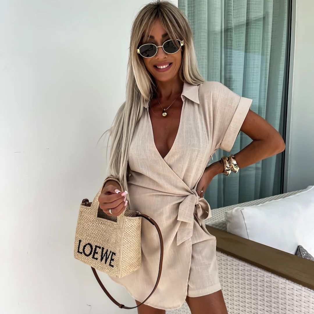 Wickel Jumpsuit met V-Hals